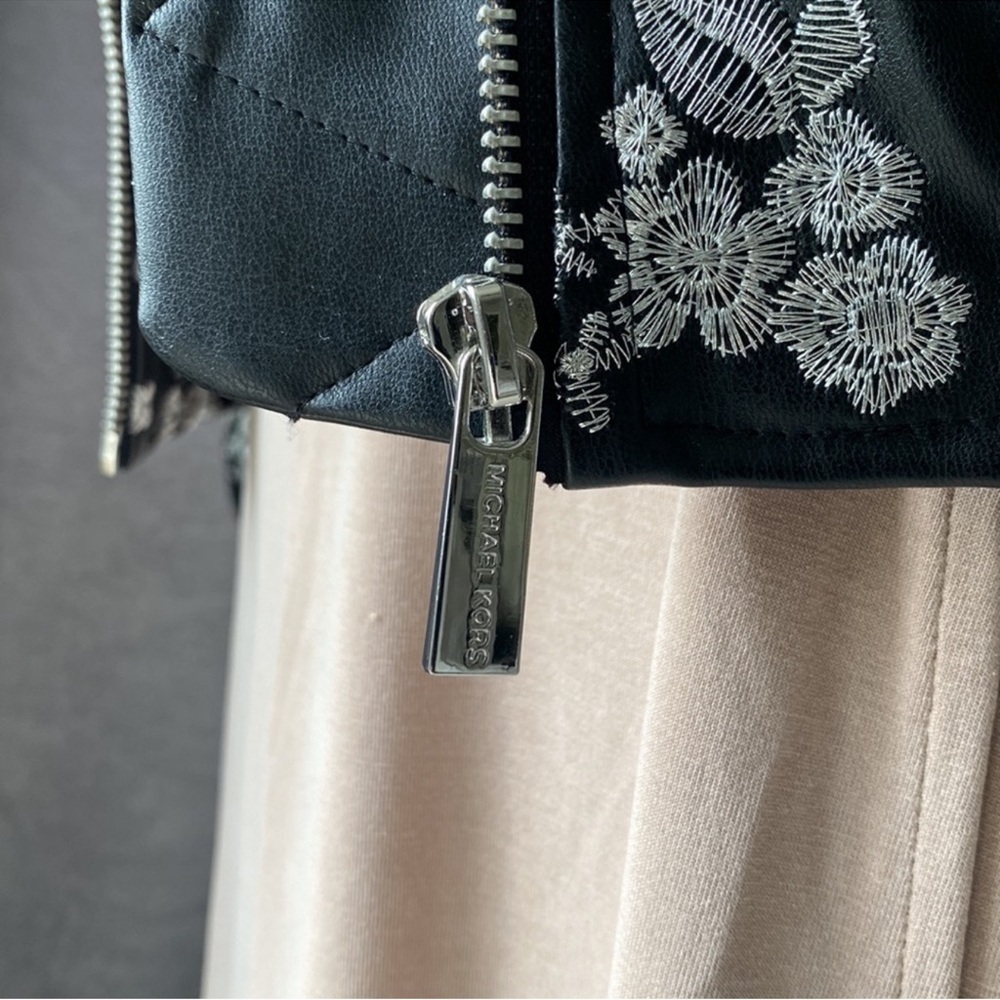 Michael Kors Black Floral Bomber Jacket - Picture 6 of 8